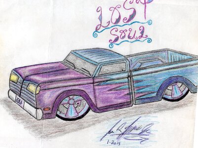 Automotive drawing by hand photo