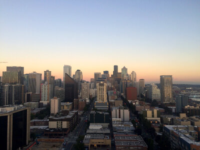 Looking at downtown Seattle in Washington photo