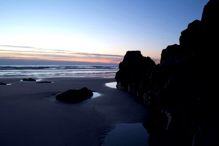 Beach darkness dusk photo
