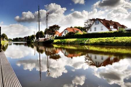 Mirroring ship blue photo