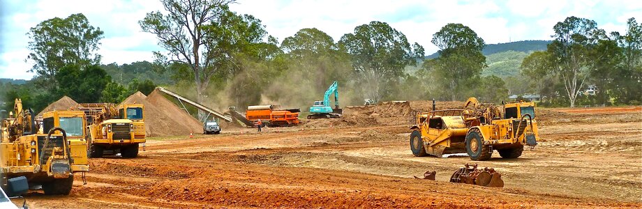 Earthwork operations land clearing infrastructure development