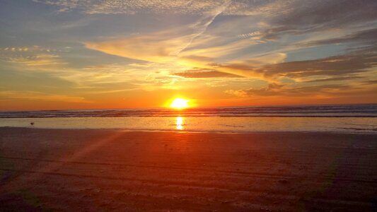 Beach sunset coast landscape
