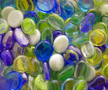 Glass beads blue green photo