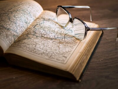 Book eyeglasses geography photo
