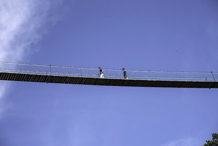 People on the Suspension Bridge at Eagle Canyon, Ontario photo