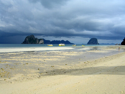 Beach under the clouds landscape at Thailand photo