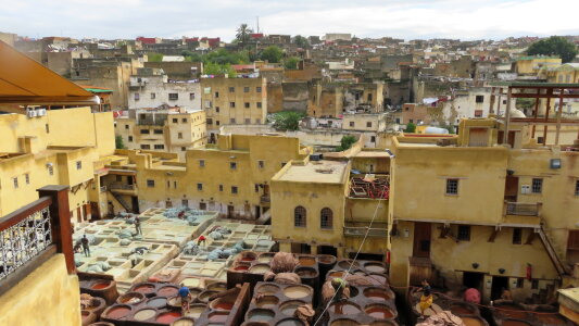 Tanneries, Medina of Fez, Morocco photo
