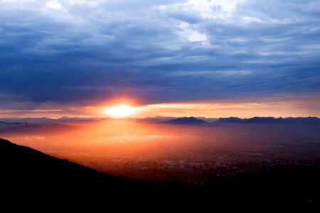Sunrise over the city of Cape Town, South Africa photo