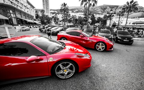 Auto sports cars red