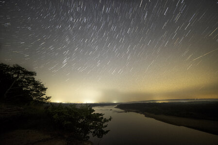 Star Trails above the Wisconsin River photo