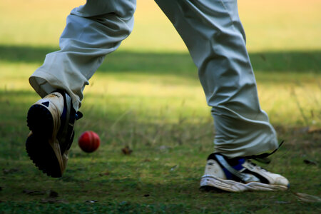 Fielder Red Ball Cricket photo