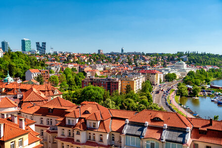 Panorama of Prague on a sunny day. Czech Republic photo