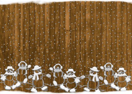 Christmas wooden background with Santas