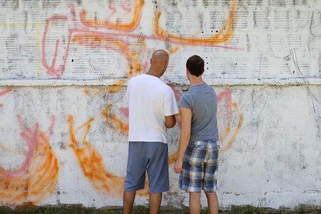 Graffiti artist wall