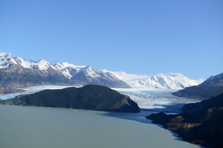 Pehoe Lake and Los Cuernos in the Torres del Paine National Park photo