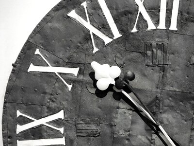 Baroque black and white clock photo