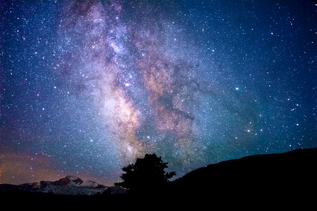 Milky Way Galactic Core in the sky at Rocky Mountains National Park, Colorado photo