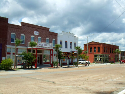 Street in Apalachicola showing the Dixie Theatre in Apalachicola, Florida