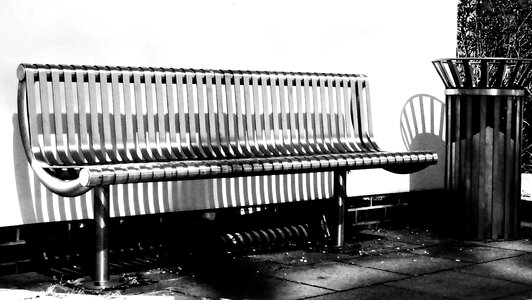 Bench furniture monochrome photo