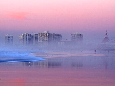 Foggy sunset 