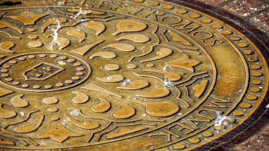 Drain cover thunderstorm sunshine photo