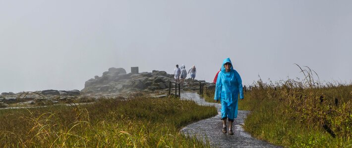 Tourists bush raincoat photo