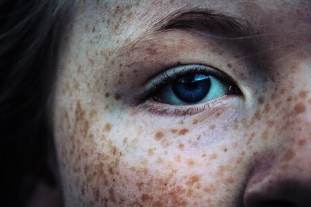 Freckles portrait gray portrait