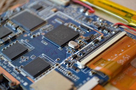 Electronic circuit board close up