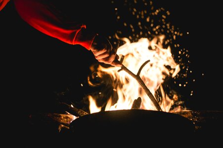 Flame camping wood photo