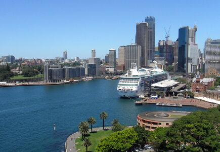 Sydney Harbour with cruise ship Rhapsody of the Seas photo