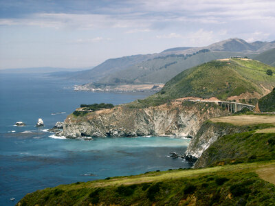 Big Sur coast landscape and seashore in California photo