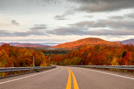 Mountain Road down through the Autumnal Forest photo