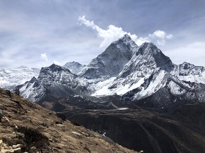 Mountain peak. Everest. National Park, Nepal photo