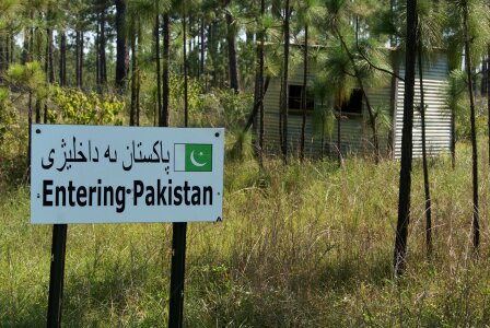 Sign entering nation photo