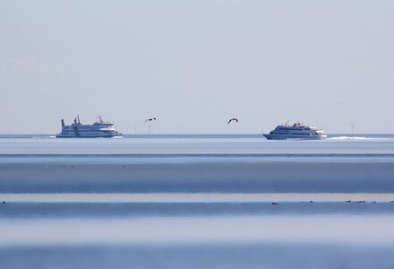 Ship ferry blue