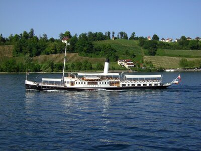 Water shipping paddle steamers photo