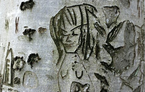 Person symbol engraved