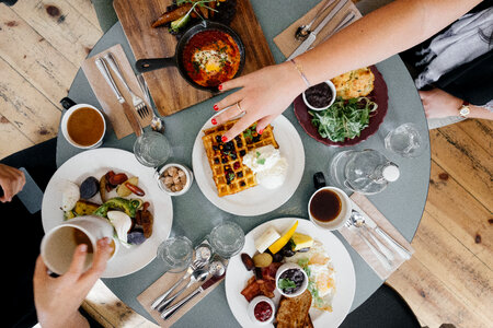 Table for Four Delicious Meal Ready to Eat photo