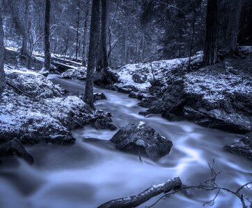 Rushing Brook in the Winter in Sweden photo