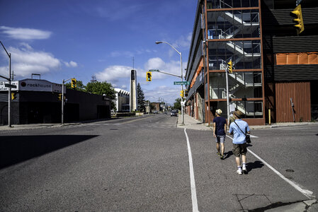 Walking down the streets in Thunder Bay, Ontario