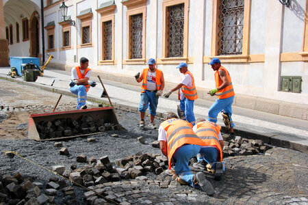 Repairing the road photo