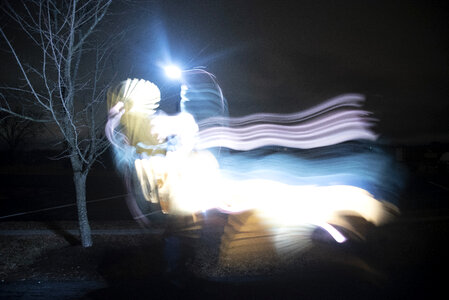 Silhouette of movement at night