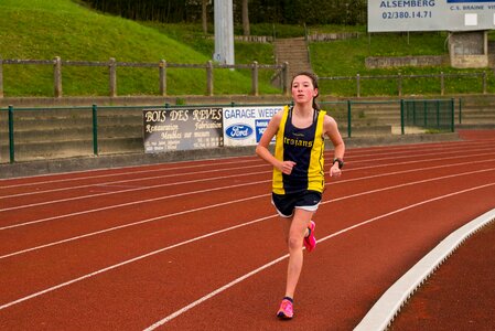 Young Woman athlete stadium photo