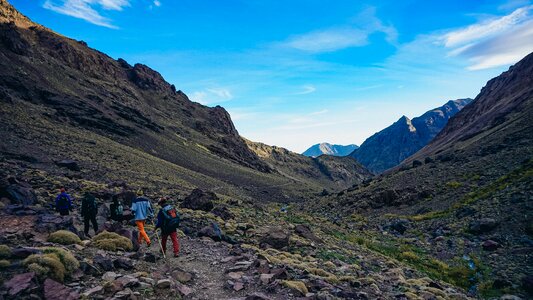 people hiking through Africa photo