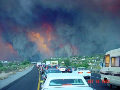 Above fire highway