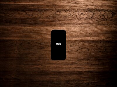 iPhone Wood Desktop photo