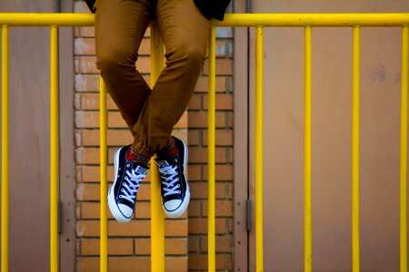 Yellow railing brown