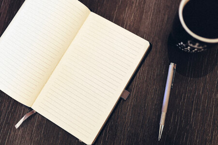 Notepad Pen Coffee Desk photo