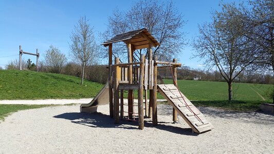 Game device children's playground wood photo