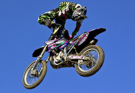 Motorcycle freestyle stunt photo